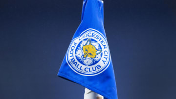 The official Leicester City club badge on a cornerflag (Photo by Joe Prior/Visionhaus via Getty Images)