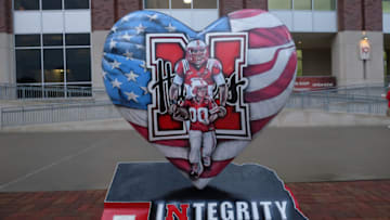 LINCOLN, NE - SEPTEMBER 16: An Integrity statue in front of the stadium before the game between the Nebraska Cornhuskers and the Northern Illinois Huskies at Memorial Stadium on September 16, 2017 in Lincoln, Nebraska. (Photo by Steven Branscombe/Getty Images)
