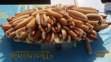 Nathans Famous Fourth of July International Hot Dog Eating Contest (Photo by Bobby Bank/Getty Images)