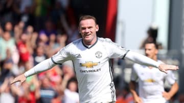 BOURNEMOUTH, ENGLAND - AUGUST 14: Wayne Rooney of Manchester United celebrates scoring the second goal to make the score 0-2 during the Premier League match between AFC Bournemouth and Manchester United at Vitality Stadium on August 14, 2016 in Bournemouth, England. (Photo by Matthew Peters/Man Utd via Getty Images)