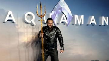 LONDON, ENGLAND - NOVEMBER 26: Jason Momoa attends the "Aquaman" world premiere at Cineworld Leicester Square on November 26, 2018 in London, England. (Photo by Tristan Fewings/Getty Images)