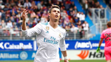 EIBAR, SPAIN - MARCH 10: Cristiano Ronaldo of Real Madrid celebrates 0-1 during the La Liga Santander match between Eibar v Real Madrid at the Estadio Municipal de Ipurua on March 10, 2018 in Eibar Spain (Photo by David S. Bustamante/Soccrates/Getty Images)