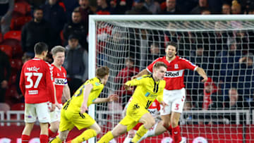 MIDDLESBROUGH, ENGLAND - DECEMBER 18: Jake Hesketh of Burton Albion celebrates after scoring his team's first goal during the Carabao Cup Quarter Final match between Middlesbrough and Burton Albion at Riverside Stadium on December 18, 2018 in Middlesbrough, United Kingdom. (Photo by Alex Livesey/Getty Images)