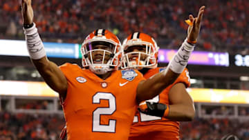 CHARLOTTE, NC - DECEMBER 02: Kelly Bryant #2 of the Clemson Tigers reacts after scoring a touchdown against the Miami Hurricanes in the first quarter during the ACC Football Championship at Bank of America Stadium on December 2, 2017 in Charlotte, North Carolina. (Photo by Streeter Lecka/Getty Images)