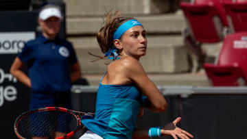 BASTAD, SWEDEN - JULY 12: Aleksandra Krunic of Serbia during her match with Misaki Doi of Japan in the semi final during day five of the 2019 Swedish Open WTA on July 12, 2019 in Bastad, Sweden. Doi won the match in three sets and will appear in tomorrow's final against Danka Kovinic of Montenegro. (Photo by Ole Jensen/Getty Images)