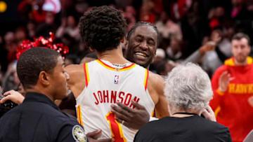 Atlanta Hawks, Jalen Johnson, AJ Griffin. Mandatory Credit: Dale Zanine-USA TODAY Sports