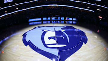 MEMPHIS, TN - OCTOBER 21: A general view of center court in FedExForum before the game between the Memphis Grizzlies and the Golden State Warriors on October 21, 2017 at FedExForum in Memphis, Tennessee. NOTE TO USER: User expressly acknowledges and agrees that, by downloading and or using this photograph, User is consenting to the terms and conditions of the Getty Images License Agreement. Mandatory Copyright Notice: Copyright 2017 NBAE (Photo by Joe Murphy/NBAE via Getty Images)