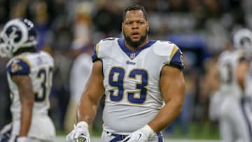 NEW ORLEANS, LA - JANUARY 20: Los Angeles Rams nose tackle Ndamukong Suh (93) waking tot the sidelines the NFC Championship Football game between the Los Angeles Rams and the New Orleans Saints on January 20, 2019 at the Mercedes-Benz Superdome in New Orleans, LA. (Photo by Jordon Kelly/Icon Sportswire via Getty Images)