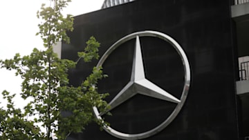 BERLIN, GERMANY - AUGUST 02: Mercedes Benz star sign is displayed on August 02, 2020 in Berlin, Germany. Germany is carefully lifting lockdown measures nationwide in an attempt to raise economic activity. (Photo by Jeremy Moeller/Getty Images)