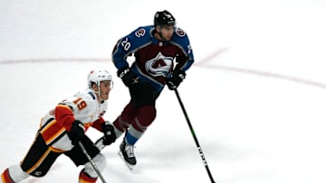 DENVER, CO - OCTOBER 3: Colorado Avalanche defenseman Conor Timmins #20 moves up ice in the 2nd period as the Colorado Avalanche take on the Calgary Flames at the Pepsi Center in downtown Denver, Colorado on October 3, 2019. (Photo by Joe Amon/MediaNews Group/The Denver Post via Getty Images)