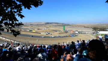 SONOMA, CA - SEPTEMBER 17: Josef Newgarden, driver of the #2 hum by Verizon Chevrolet, leads the field at the start of the Verizon IndyCar Series GoPro Grand Prix of Sonoma at Sonoma Raceway on September 17, 2017 in Sonoma, California. (Photo by Robert Reiners/Getty Images)