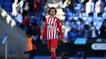 BARCELONA, SPAIN - MAY 04: Antoine Griezmann of Club Atletico de Madrid looks dejected after seeing his side concede a third goal during the La Liga match between RCD Espanyol and Club Atletico de Madrid at RCDE Stadium on May 04, 2019 in Barcelona, Spain. (Photo by Alex Caparros/Getty Images)