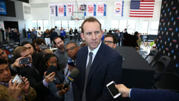 Brooklyn Nets Sean Marks. Mandatory Copyright Notice: Copyright 2016 NBAE (Photo by Nathaniel S. Butler/NBAE via Getty Images)