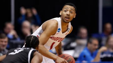 DAYTON, OH - MARCH 13: Carlik Jones #1 of the Radford Highlanders handles the ball on offense against the Long Island Blackbirds during the second half of the First Four game in the 2018 NCAA Men's Basketball Tournament at UD Arena on March 13, 2018 in Dayton, Ohio. (Photo by Joe Robbins/Getty Images)