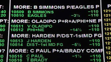 LAS VEGAS, NV - JANUARY 26: Some of the more than 400 proposition bets for Super Bowl LI between the Philadelphia Eagles and the New England Patriots, including bets incorporating NBA games, are displayed at the Race & Sports SuperBook at the Westgate Las Vegas Resort & Casino on January 26, 2018 in Las Vegas, Nevada. (Photo by Ethan Miller/Getty Images)
