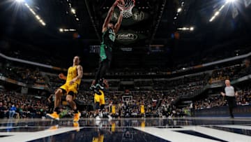 INDIANAPOLIS, IN - NOVEMBER 3: Al Horford #42 of the Boston Celtics dunks the ball against the Indiana Pacers on November 3, 2018 at Bankers Life Fieldhouse in Indianapolis, Indiana. NOTE TO USER: User expressly acknowledges and agrees that, by downloading and or using this Photograph, user is consenting to the terms and conditions of the Getty Images License Agreement. Mandatory Copyright Notice: Copyright 2018 NBAE (Photo by Ron Hoskins/NBAE via Getty Images)