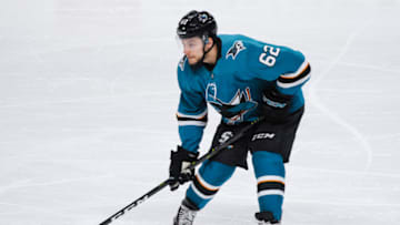 SAN JOSE, CA - MAY 13: San Jose Sharks right wing Kevin Labanc (62) during game 2 of the Stanley Cup Western Conference Final between the San Jose Sharks and the St. Louis Blues on May 13,2019 at SAP Center in San Jose,CA (Photo by Samuel Stringer/Icon Sportswire via Getty Images)