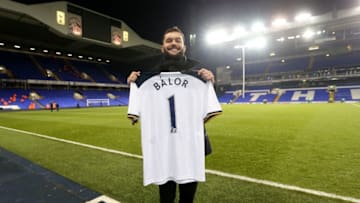 LONDON, ENGLAND - DECEMBER 14: WWE wrestler Finn Balor poses for photograph with Tottenham Hotspur shirt after the Premier League match between Tottenham Hotspur and Hull City at White Hart Lane on December 14, 2016 in London, England. (Photo by Tottenham Hotspur FC/Tottenham Hotspur FC via Getty Images)