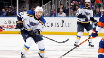 ELMONT, NEW YORK - DECEMBER 06: Ryan O'Reilly #90 of the St. Louis Blues skates against the New York Islanders at the UBS Arena on December 06, 2022 in Elmont, New York. (Photo by Bruce Bennett/Getty Images)