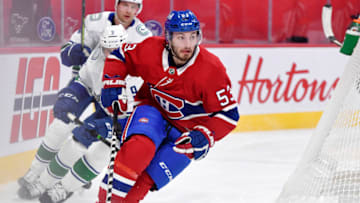 Feb 1, 2021; Montreal, Quebec, CAN; Montreal Canadiens Victor Mete. Mandatory Credit: Eric Bolte-USA TODAY Sports