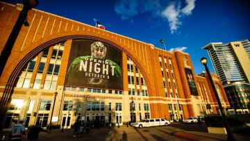 Oct 9, 2014; Dallas, TX, USA; A view of the arena before the game between the Dallas Stars and the Chicago Blackhawks at the American Airlines Center. Mandatory Credit: Jerome Miron-USA TODAY Sports