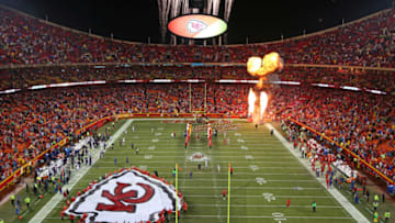 Fireworks explode before an AFC West showdown between the Denver Broncos and Kansas City Chiefs (Photo by Scott Winters/Icon Sportswire via Getty Images)