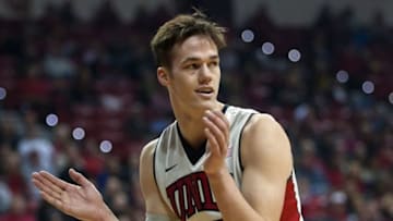 Nov 16, 2015; Las Vegas, NV, USA; UNLV Runnin' Rebels forward Stephen Zimmerman Jr., (33) claps on the floor after a play against New Mexico Highlands at Thomas & Mack Center. Mandatory Credit: Stephen R. Sylvanie-USA TODAY Sports