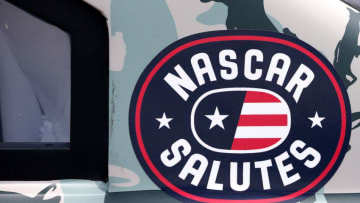 NASCAR DFS: CHARLOTTE, NORTH CAROLINA - MAY 23: A detailed view of a "NASCAR Salutes" decal during practice for the Monster Energy NASCAR Cup Series Coca-Cola 600 at Charlotte Motor Speedway on May 23, 2019 in Charlotte, North Carolina. (Photo by Brian Lawdermilk/Getty Images)