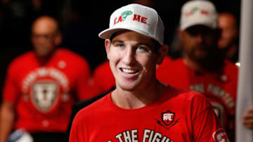 SAN JOSE, CA - JULY 26: Steven Siler enters the arena before facing Noad Lahat in their featherweight bout during the UFC Fight Night event at SAP Center on July 26, 2014 in San Jose, California. (Photo by Josh Hedges/Zuffa LLC/Zuffa LLC via Getty Images)