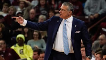 Feb 15, 2020; Columbia, South Carolina, USA; South Carolina Gamecocks head coach Frank Martin reacts during the first half against the Tennessee Volunteers at Colonial Life Arena. Mandatory Credit: Jim Dedmon-USA TODAY Sports