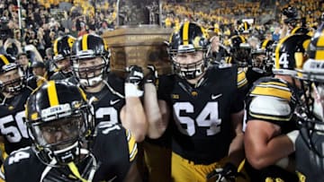 IOWA CITY, IOWA- SEPTEMBER 10: Offensive linemen Cole Croston