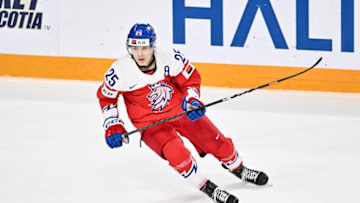 HALIFAX, CANADA - JANUARY 04: Jiri Kulich #25 of Team Czech Republic skates during the first period against Team Sweden in the semifinal round of the 2023 IIHF World Junior Championship at Scotiabank Centre on January 4, 2023 in Halifax, Nova Scotia, Canada. Team Czech Republic defeated Team Sweden 2-1 in overtime. (Photo by Minas Panagiotakis/Getty Images)