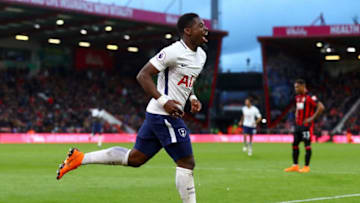 BOURNEMOUTH, ENGLAND - MARCH 11: Serge Aurier of Tottenham Hotspur celebrates after scoring his sides fourth goal during the Premier League match between AFC Bournemouth and Tottenham Hotspur at Vitality Stadium on March 11, 2018 in Bournemouth, England. (Photo by Clive Rose/Getty Images)