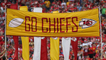 A view of a "Go Chiefs" sign before an NFL preseason game between the San Francisco 49ers and Kansas City Chiefs (Photo by Scott Winters/Icon Sportswire via Getty Images)