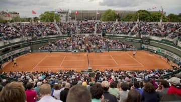 May 29, 2014; Paris, Paris, France; General view of court one during the match between Marinko Matosevic (AUS) and Andy Murray (GBR) on day five at the 2014 French Open at Roland Garros. Mandatory Credit: Susan Mullane-USA TODAY Sports