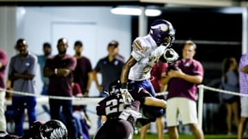 Keon Coleman, Texas FootballOC WR Keon Coleman gains yardage after the catch in the football game between OC and Vermilion Catholic in Abbeville, Louisiana on September 07, 2018.Opelousas Catholic’s Keon Coleman gains yardage after the catch during the Vikings’ heartbreaking loss to Vermilion Catholic on Friday.in the football game between OC and Vermilion Catholic in Abbeville, Louisiana on September 07, 2018.Opelousas Catholics Keon Coleman gains yardage after the catch during the Vikings heartbreaking loss to Vermilion Catholic on Friday.