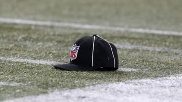 Dec 1, 2013; Toronto, ON, Canada; A general view of a referees hat on the filed during a game between the Buffalo Bills and the Atlanta Falcons at the Rogers Center. Mandatory Credit: Timothy T. Ludwig-USA TODAY Sports