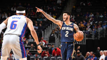 DETROIT, MI - JANUARY 13: Lonzo Ball #2 of the New Orleans Pelicans: Copyright 2020 NBAE (Photo by Chris Schwegler/NBAE via Getty Images)