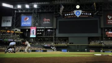 Jun 21, 2014; Phoenix, AZ, USA; A general view of game action between the Arizona Diamondbacks and the San Francisco Giants in the fifth inning at Chase Field. Mandatory Credit: Joe Camporeale-USA TODAY Sports