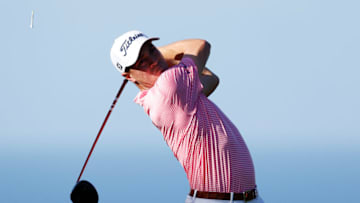 KAPALUA, HAWAII - JANUARY 07: Justin Thomas of the United States plays his shot from the 16th tee during the first round of the Sentry Tournament Of Champions at the Kapalua Plantation Course on January 07, 2021 in Kapalua, Hawaii. (Photo by Cliff Hawkins/Getty Images)