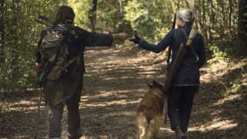 Norman Reedus as Daryl Dixon, Melissa McBride as Carol Peletier - The Walking Dead _ Season 10, Episode 21 - Photo Credit: Eli Ade/AMC