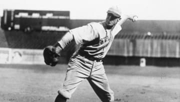 PHILADELPHIA - 1921. George Sisler, first baseman for the St. Louis Browns, works out in Philadelphia before a game in 1921. (Photo by Mark Rucker/Transcendental Graphics, Getty Images)