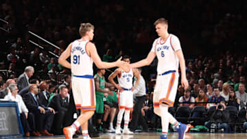 NEW YORK, NY - APRIL 2: Mindaugas Kuzminskas