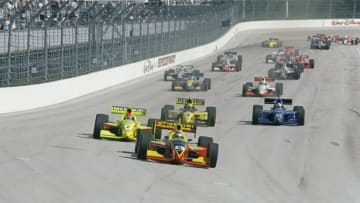 24 Jan 1999: A view of the cars during the Disney World 200 IRL race at Disney World Speedway in Orlando, Florida. Mandatory Credit: Andy Lyons /Allsport