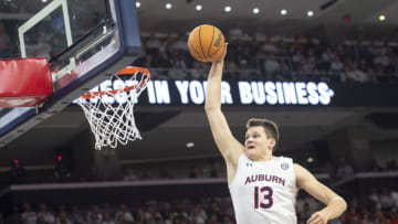 AUBURN, ALABAMA - FEBRUARY 01: Walker Kessler #13 of the Auburn Tigers (Photo by Michael Chang/Getty Images)