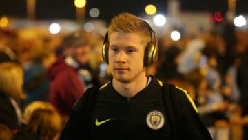 MANCHESTER, ENGLAND - JANUARY 03: Kevin De Bruyne of Manchester City arrives at the stadium prior to the Premier League match between Manchester City and Liverpool FC at the Etihad Stadium on January 3, 2019 in Manchester, United Kingdom. (Photo by Tom Flathers/Man City via Getty Images)