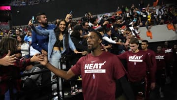 Miami Heat center Bam Adebayo (13) enters the court at the start of the second half of the NBA Mexico City Game 2022 against the San Antonio Spurs(Kirby Lee-USA TODAY Sports)