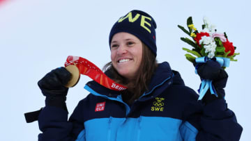 BEIJING, CHINA - FEBRUARY 7 : Sara Hector of Team Sweden wins the gold medal during the Olympic Games 2022, Women's Giant Slalom on February 7, 2022 in Yanqing China. (Photo by Alexis Boichard/Agence Zoom/Getty Images)