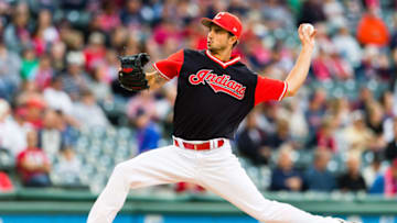 CLEVELAND, OH - AUGUST 25: Starting pitcher Ryan Merritt
