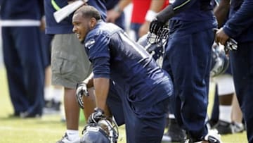May 20, 2013; Seattle, WA, USA; Seattle Seahawks wide receiver Percy Harvin (11) participates in organized team activities at the Virginia Mason Athletic Center Mandatory Credit: Joe Nicholson-USA TODAY Sports